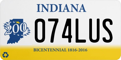IN license plate 074LUS