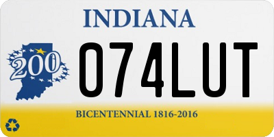 IN license plate 074LUT