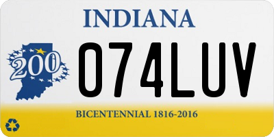 IN license plate 074LUV