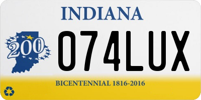 IN license plate 074LUX