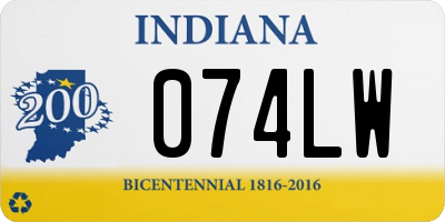 IN license plate 074LW