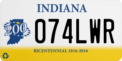 IN license plate 074LWR