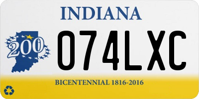 IN license plate 074LXC