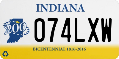 IN license plate 074LXW