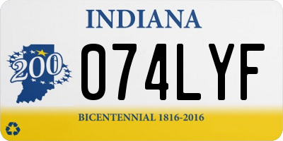 IN license plate 074LYF