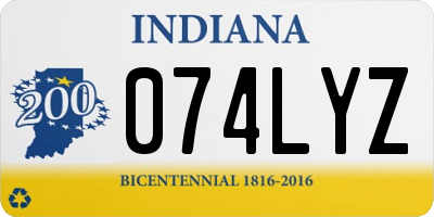 IN license plate 074LYZ