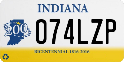 IN license plate 074LZP