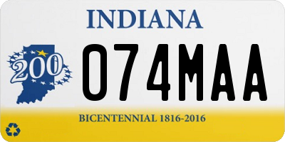 IN license plate 074MAA