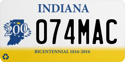IN license plate 074MAC
