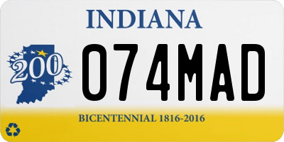 IN license plate 074MAD