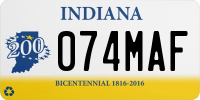 IN license plate 074MAF