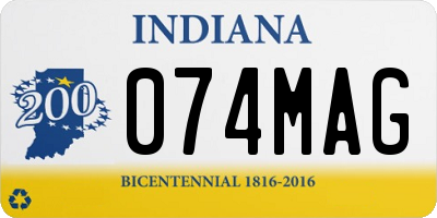 IN license plate 074MAG