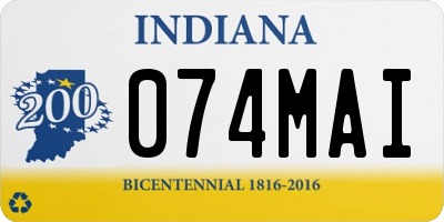 IN license plate 074MAI