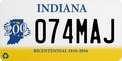 IN license plate 074MAJ