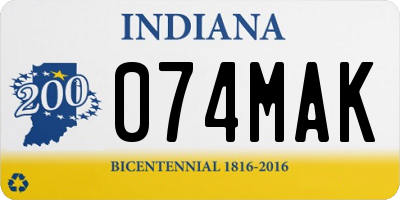 IN license plate 074MAK