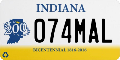IN license plate 074MAL