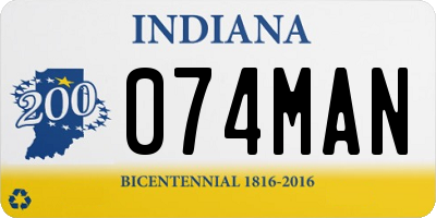 IN license plate 074MAN