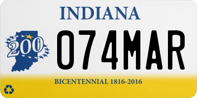 IN license plate 074MAR