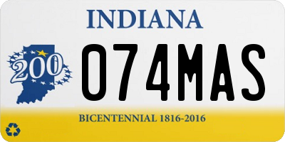 IN license plate 074MAS