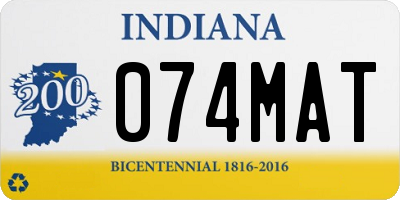 IN license plate 074MAT