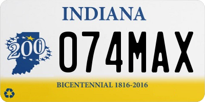 IN license plate 074MAX