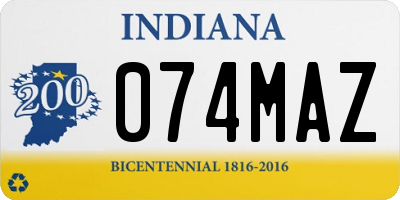 IN license plate 074MAZ
