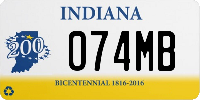 IN license plate 074MB