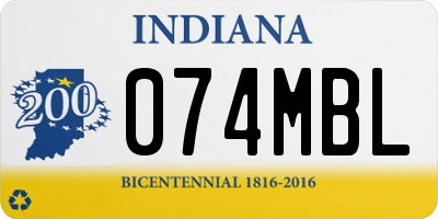 IN license plate 074MBL