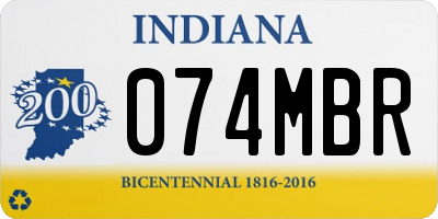 IN license plate 074MBR