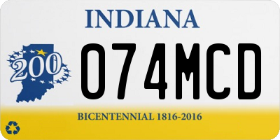 IN license plate 074MCD