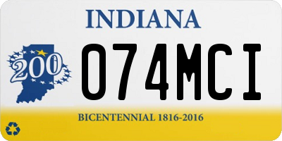 IN license plate 074MCI