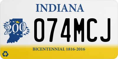 IN license plate 074MCJ