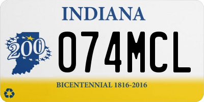 IN license plate 074MCL