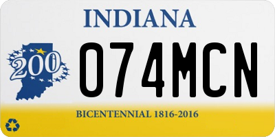 IN license plate 074MCN