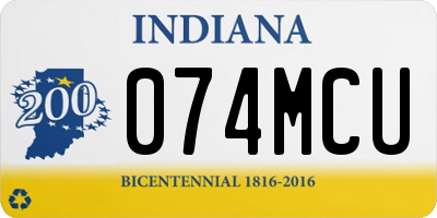 IN license plate 074MCU