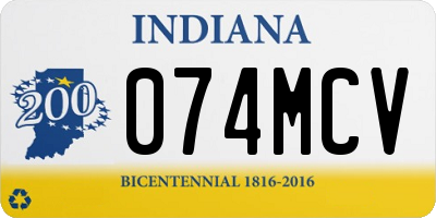 IN license plate 074MCV