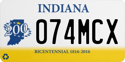 IN license plate 074MCX