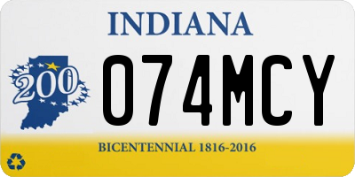 IN license plate 074MCY
