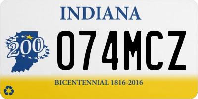 IN license plate 074MCZ