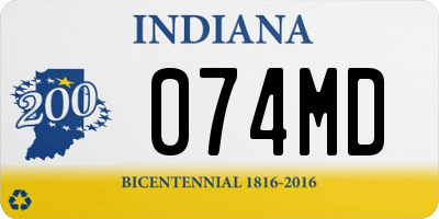 IN license plate 074MD