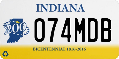 IN license plate 074MDB