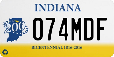 IN license plate 074MDF