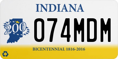 IN license plate 074MDM