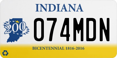 IN license plate 074MDN