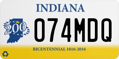 IN license plate 074MDQ