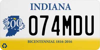 IN license plate 074MDU