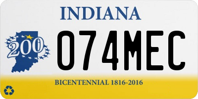IN license plate 074MEC