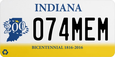 IN license plate 074MEM