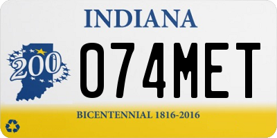 IN license plate 074MET
