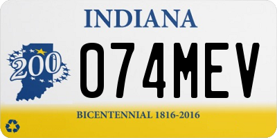 IN license plate 074MEV
